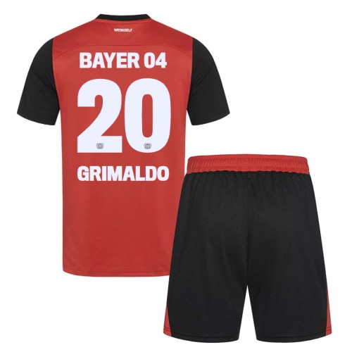 Dětský fotbalový dres Bayer Leverkusen Alejandro Grimaldo #20 2024-25 Domácí Krátký Rukáv (+ trenýrky)